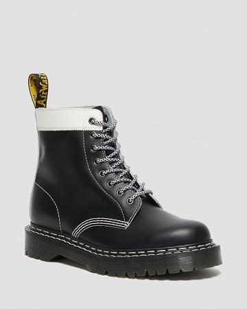 Black / White Women's Dr Martens 1460 Pascal Bex Leather Contrast Lace Up Boots | CA 178JPQ